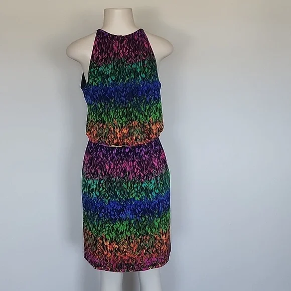 London Times sleeveless colorful floral dress-8 - Picture 3 of 6